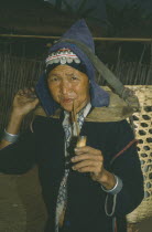 Akha Tribeswomen smoking pipe.