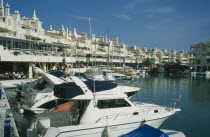 Award winning marina project in Europe. Boats docked with buildings behind.Costa del Sol Andalusia
