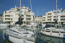 Award winning marina project in Europe. Boats docked with buildings behind.Costa del Sol Andalusia