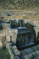 A waterfall  Inca Ruins   Cuzco  Cuzco