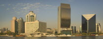 View of architecture along the Creek including The Etisalat Building  The Hilton  The National Bank  and The Chamber of Commerce & Industry.Holidays  Tourism  Travel  Panorama  Dubayy  United Arab Em...