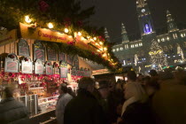 A gluhwein and punsch stall at The Rathaus Christmas Market.Christkindlesmarkt  FestiveRathausAdventYuletideTravelHolidays