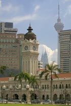 View of The Sultan Abdul Samad Building from Merdeka Square with KL Tower and The Petronis Towers behind.  SkyscrapersArchitectureIconTravelTourismKL Tower