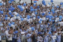 Brighton and Hove Albion supporters at the County Ground Swindon