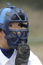 11 year old  5th grader Taku Kikawa  catches for Toujou Shonen Yakyu baseball Club  little league