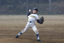 12 yer old  6th grader  Kazuma Kikawa pitches for Toujou Shonen Yakyu Baseball Club. Little league