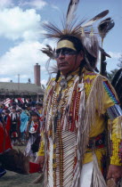Plains Native American Indian leader at Pow Wow  Canadian North America Canadian North America
