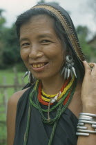 Karen tribeswoman.  Head and shoulders portrait.