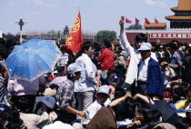 Tiananmen Square.  Student hunger strike  May 1989.Peking Beijing