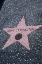 Universal Studios. Close up of Burt Lancaster Star marble pathing slab.