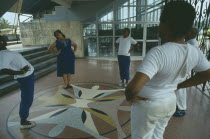 Group of patients excercising in the Psychiatric Institute