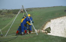 Body being recovered from Beachy Head.