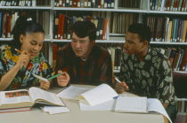 17year old High School students at Macalester College library