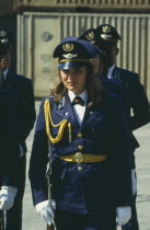 Female soldier in smart military uniform