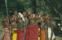 Samburu moran warriors singing.