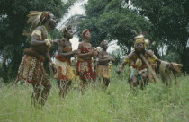 Traditional dancers.Zaire Congo