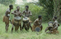 Chokwe tribal musicians.Tcokwe Zaire Congo