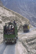 Convoy of Pakistan soldiers en route from the border.