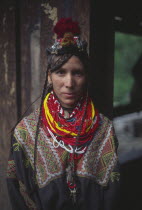 Kalash woman wearing traditional dress.