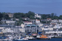 St Peter Port. Boats and quayside buldings.