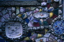 St Andrews. Les Vauxbelets. The Little Chapel. Detail of china. Modelled on the Shrine at Lourdes. Made from china pottery and fragments of sea shells. Built 1923 by French monks