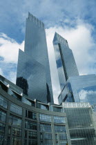 USA, New York, Manhattan, AOL Time Warner Center Twin 55 storey skyscrapers on Columbus Circle.