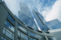 USA, New York, Manhattan, AOL Time Warner Center Twin 55 storey skyscrapers on Columbus Circle.