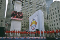 Rockefeller Centre  Democracy Plaza  during 2004 elections  billed as a grand celebration of democracy and citizenship.