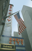 Radio City Music Hall exterior on 6th Avenue