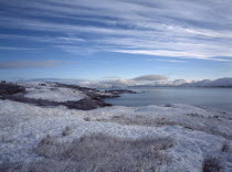 View north east along the Sound of Sleat from Ard Thurnish in heavy snow.