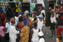 People dancing beside sound system at Easterval Easter Carnival in Clifton