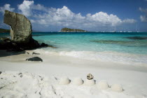 Sandcastles on the beach of Jamesby Island