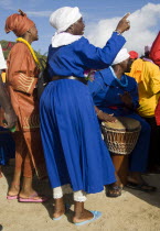 Women of the Baptist congregation in Clifton at Easter morning harbourside service for those lost at seaCaribbean Religion West Indies Female Woman Girl Lady Religious Windward Islands Female Women G...
