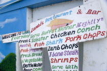 Food sign at Lambis Restaurant in Clifton