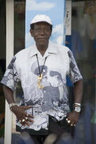 Easterval Easter Carnival musician before a performance in Clifton