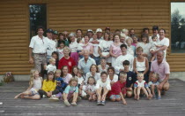 Extended family portrait at a reunion