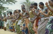 Kimpese festival with students and teachers dancing zaire