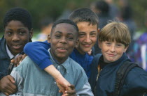 Multi racial schoolboys
