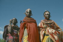 Samburu women in traditional clothing and jewellery.