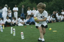 Young child at school sports day.