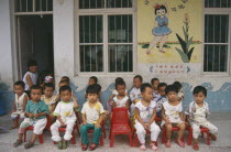 Schoolchildren aged from three to five years outside kindergarten.