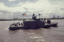 US Navy Monitor gunboat on the Sai Gon River