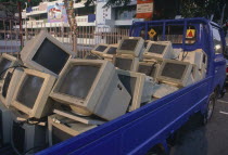 Pickup truck full of old computers for disposal