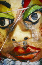 Detail of papier mache mask for the annual festival