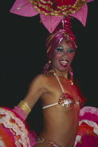 Tropicana Club female dancer in pink costume