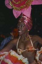 Tropicana Club female dancer in pink costume
