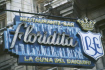 Sign outside the Floridita bar and restaurant  home of the Daiquiri