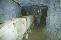 Working underground in the Arcturus gold mine.