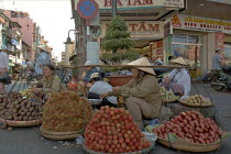 Fruit sellers on the street in the centre of town.