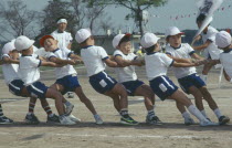 Tako.  Eight year old boys in tug of war during Undoukai sports festival.